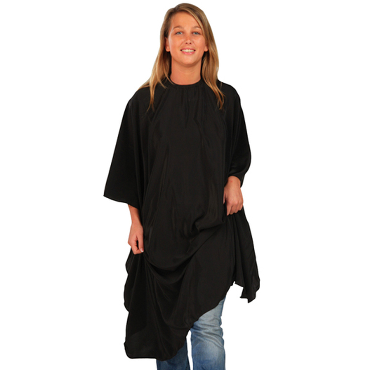 Peignoir Noir Avec Manches (Fermeture Velcro) Economyss Sibel