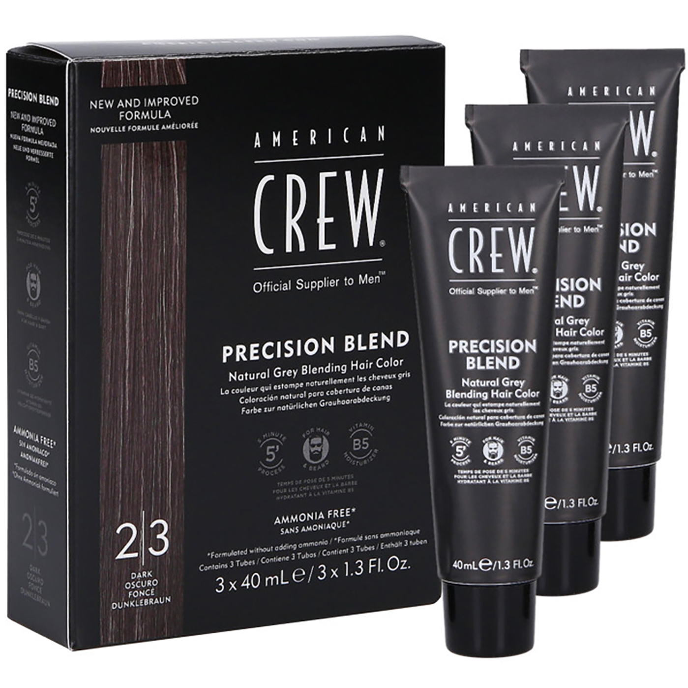 Coloration Homme Precision Blend Fonc (2-3) American Crew 3x40ML