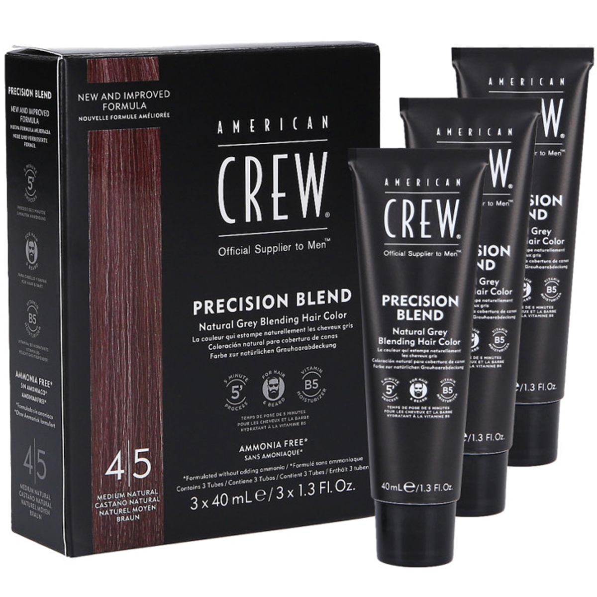 Coloration Homme Precision Blend Chatan (4-5) American Crew 3x40ML