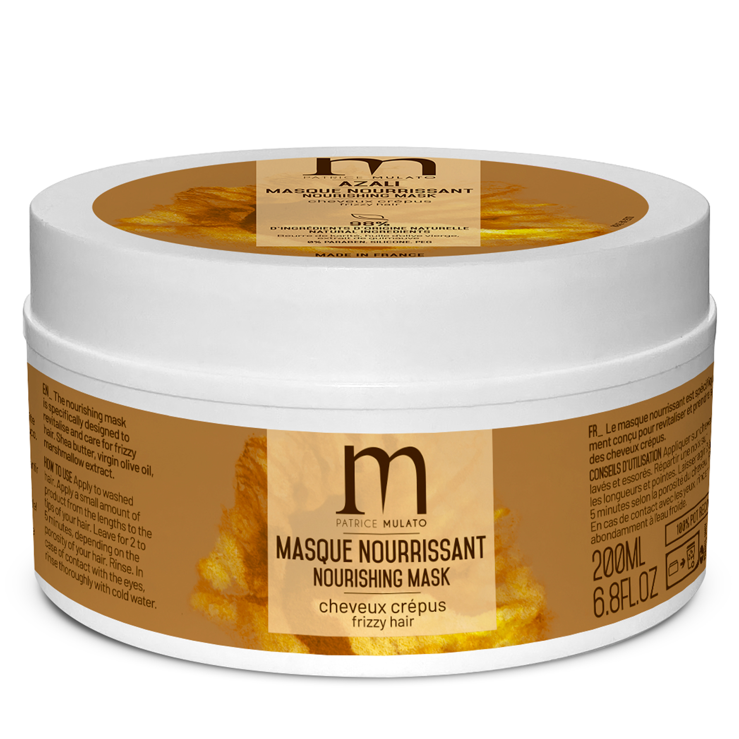 Masque Nourrissant Cheveux Crpus Azali Mulato 200 ML