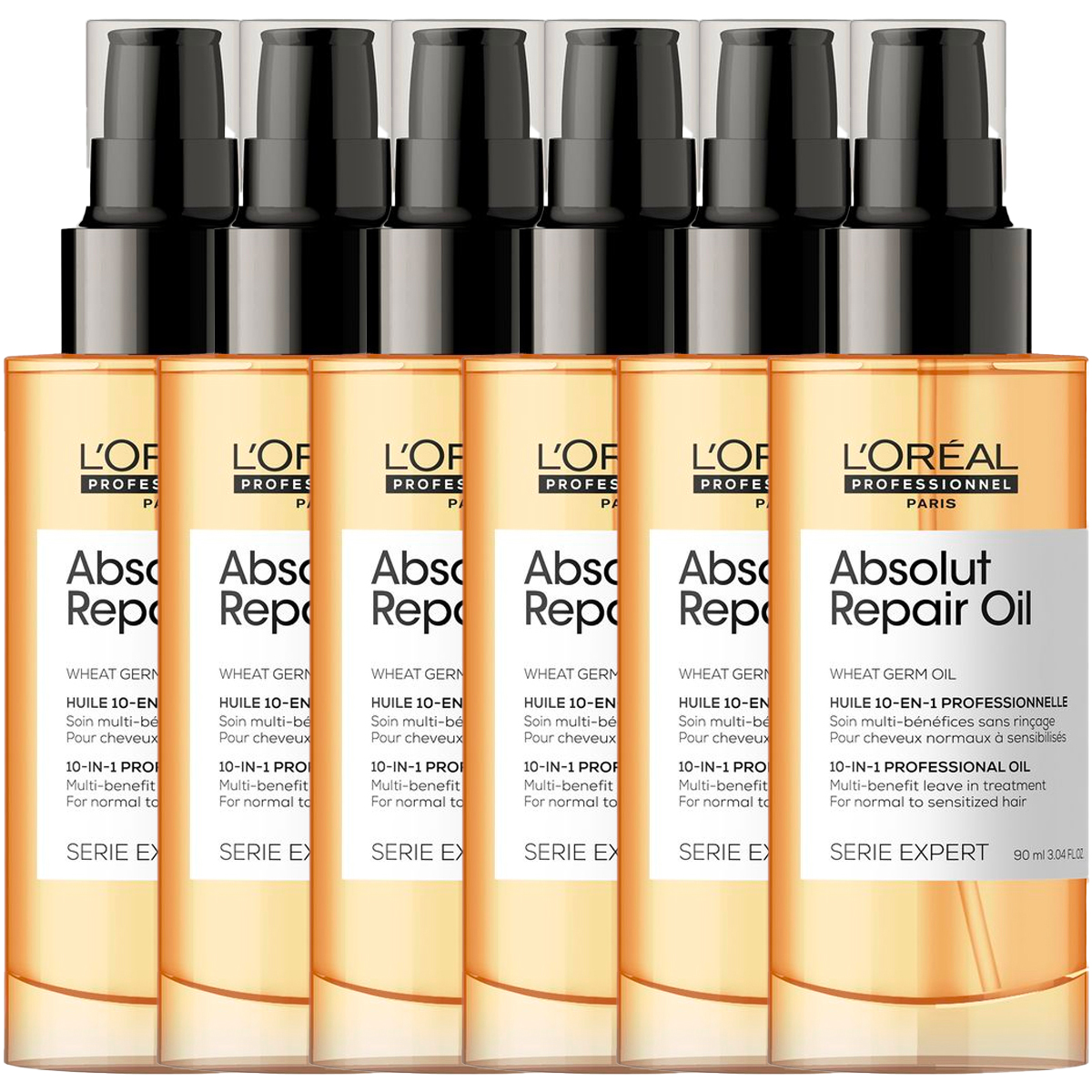 Lot de 6 Huiles 10 en 1 Absolut Repair L'Oral Professionnel 90 ML